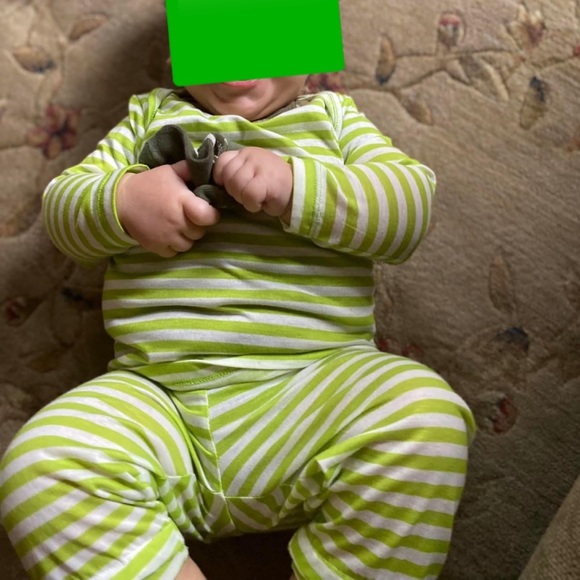 Target lime green and white striped matching outfit - Picture 9 of 9